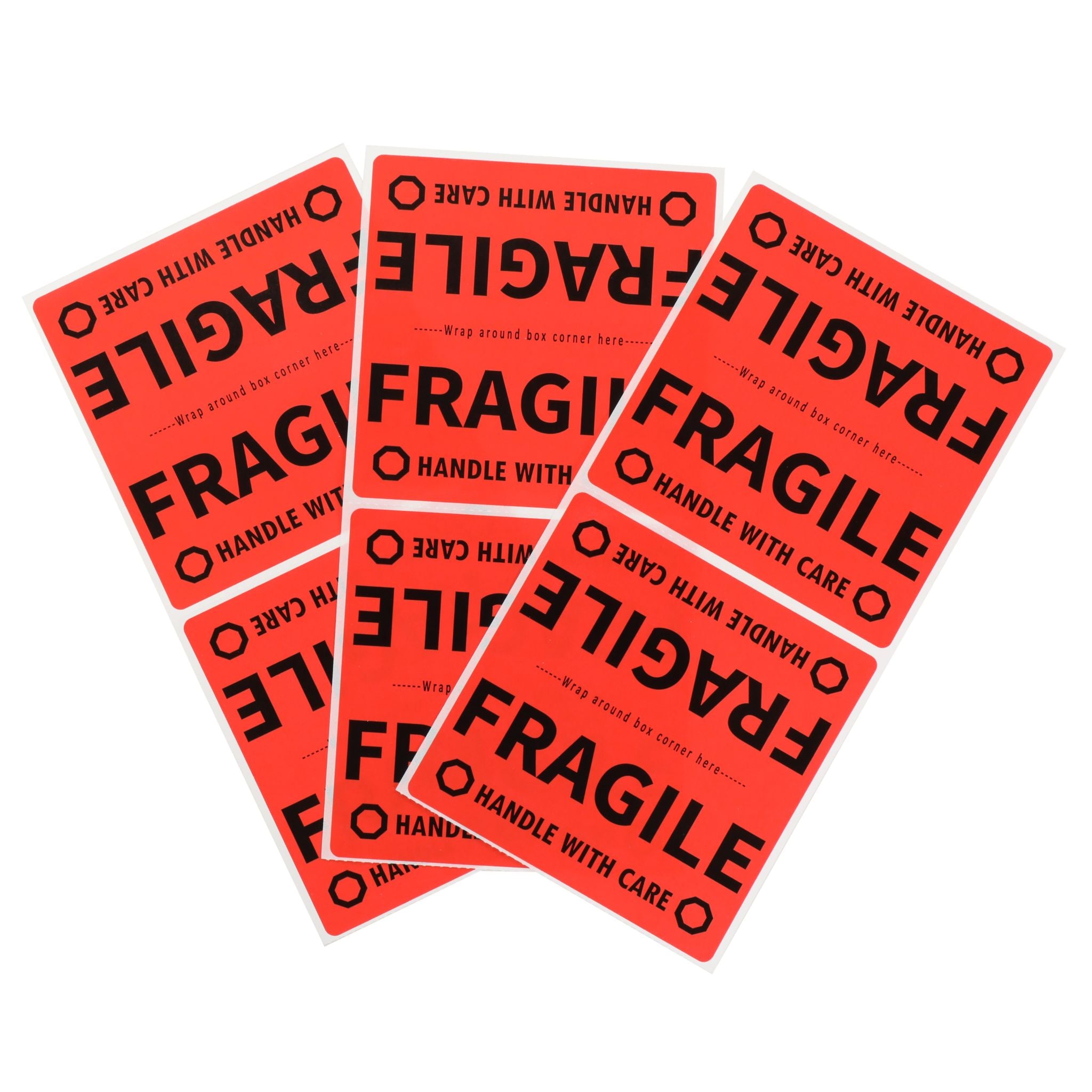 red fragile packing labels