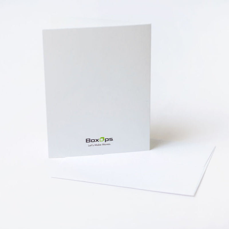White card with 'BoxOps' logo on a white background