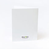 Back of white greeting card with 'BoxOps' logo on a white background