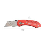 Amazon Basics Folding Utility Knife, Lightweight Aluminum Body, Red
