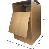 Amazon Basics Wardrobe Clothing Moving Boxes with Bar - 24" x 24" x 40", 3-Pack, Brown