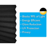 Redi Shade No Tools Original Blackout Pleated Paper Shade Black, 36" W x 72" L, 6 Pack