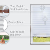 Redi Shade No Tools Original Light Filtering Pleated Fabric Shade White, 48" W x 72" L, 2 Pack
