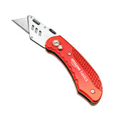 Amazon Basics Folding Utility Knife, Lightweight Aluminum Body, Red