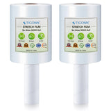 TICONN 2Pk Stretch Wrap Stretch Film Roll, 1000ft Industrial Strength 5 inch Wide Clear Plastic Wrap with Handles for Pallet Wrapping Shipping Moving