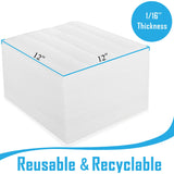 100 Pack Foam Sheets, DAT 12" x 12", 1/16" Thickness, Foam Wrap Cushioning Material, Moving Supplies for Packing Storage and Shipping