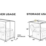 Wowfit Furniture Cover Dust-Proof Moving Bag for Chairs, Recliners & Boxes – Clear, Odorless Plastic - 4mil-Thick - 34W x 42.1D x 65/48H Inches (Tape Not Included)