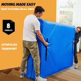 BETU Mattress Bags for Moving, Mattress Protector Waterproof Mattress Cover Cal King Size Storage Bags with 8 Heavy-Duty Handles and Zipper for Bed Extra Thick Large Reusable (86"x75"x15" Blue)