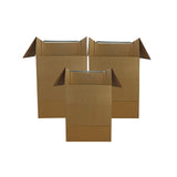 Amazon Basics Wardrobe Clothing Moving Boxes with Bar - 24" x 24" x 40", 3-Pack, Brown
