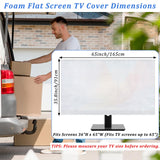 4 Pack Foam Flat Screen TV Cover for Moving,TV Protective Cover Fits Up to 36"H x 65"W Flat Screen TV Display Screen Protector for Protection During House Moving, Storing, Painting，Home Renovation