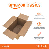 Amazon Basics Cardboard Moving Boxes, 15 Pack, Small, Brown, 16" x 10" x 10"