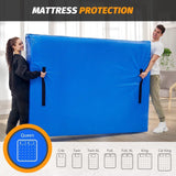Mattress Bags for Moving, BETU Mattress Protector Waterproof Mattress Cover Twin Size Storage Bags with 8 Heavy-Duty Handles and Zipper for College Bed Extra Thick Large Reusable (77"x42"x15" Blue)