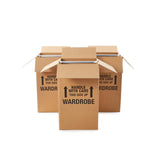 Amazon Basics Wardrobe Clothing Moving Boxes with Bar, 3 Pack, Brown, 20" x 20" x 34"