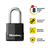 Master Lock Magnum Heavy Duty Outdoor Padlock with Key, Weather Resistant Body and Cut Resistant Shackle make Lock Perfect for Fences, Gates, Sheds, M115XDLF