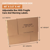 AVIDITI Large Mirror Box 40"L x 3.5"W x 60"H (1-Pack), Cardboard Boxes Perfect for Moving, Storing, Packing & Shipping, Ideal for TV's, Picture Frames, Mirrors & Art