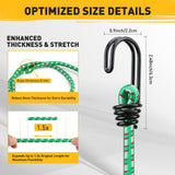 Bungee Cords Heavy Duty Outdoor: 20 Pcs Premium Rubber Bungee Cords with Hooks in a Storage Jar Includes 10", 18", 24", 30", 36", 48" Bungee Cord for Camping, Tent, Fastening Items