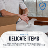 Bryco Goods Newsprint Packing Paper Sheets for Moving - 10lb - 320 Sheets of Newspaper Paper - Wrapping and Protecting Fragile Items, Box Filler, Shipping Supplies - 27" x 17" - Made in the USA