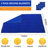 3 Pack Moving Blankets 40x72in Heavy Duty Padded Packing Blankets for Moving Shipping Protecting Furniture Professional Quilted Furniture Blankets for Moving Supplies