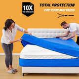 BETU Mattress Bags for Moving, Mattress Protector Waterproof Mattress Cover Cal King Size Storage Bags with 8 Heavy-Duty Handles and Zipper for Bed Extra Thick Large Reusable (86"x75"x15" Blue)