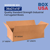 BOX USA Wardrobe Moving Boxes Flat 36"L x 21"W x 10"H 10-Pack - Corrugated Cardboard Box for Shipping, Mailing, Packing, Packaging and Storage
