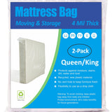 ComfortHome Mattress Bag for Moving and Storage, 4 Mil Extra Thick, Queen and King Size, 2 Pack