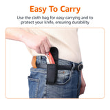 Amazon Basics Folding Utility Knife, Lightweight Aluminum Body, Red