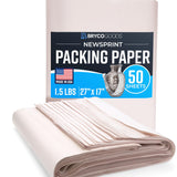 Bryco Goods Newsprint Packing Paper Sheets for Moving - 1.5lb - 50 Sheets of Newspaper Paper - Wrapping and Protecting Fragile Items, Box Filler, Shipping Supplies - 27" x 17" - Made in the USA