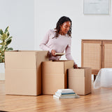 Amazon Basics Cardboard Moving and Storage Boxes, 12 Pack, Large, Brown, 20" x 20" x 15"