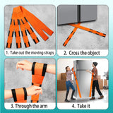Moving Straps Upgrade Width, 2-Person Lifting and Moving System with Cotton Gloves, Lifting Wrist Straps for Moving Appliances, Furniture, Support up to 800lbs