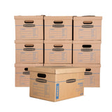 Bankers Box Small Classic Moving Box 10 Pack, Reinforced Handles, Tape-Free Assembly, Box with Lid, 15-in x 12-in x 10-in (7714901)