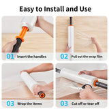 JARLINK Stretch Film, 15 Inch x 1000 Feet Shrink Wrap for Pallet Wrap, Industrial Strength Stretch Wrap with Handles, Moving Wrapping Plastic Roll, 60 Gauge, 1 Pack, Clear