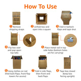 Amazon Basics Wardrobe Clothing Moving Boxes with Bar - 24" x 24" x 40", 3-Pack, Brown