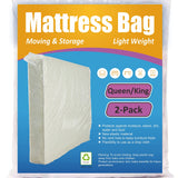 ComfortHome Mattress Bag for Moving and Storage, Fits Queen and King Size Mattress, 2 Pack, clear
