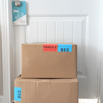 Room ID moving system with fragile stickers on moving boxes