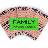 FAMILY Moving Box Labels