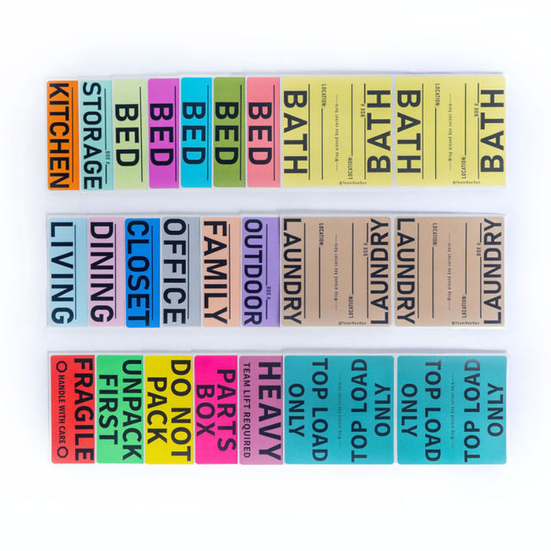 Room 3 Label LABEL HERO™ Combo Kit | Moving Box Labels for Rooms and Categories – BoxOps
