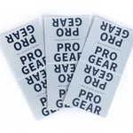 Pro Gear moving labels on a white background
