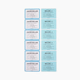 2x3 labels with names and contact information to help find missing moving boxes for professional civilian and military moves.